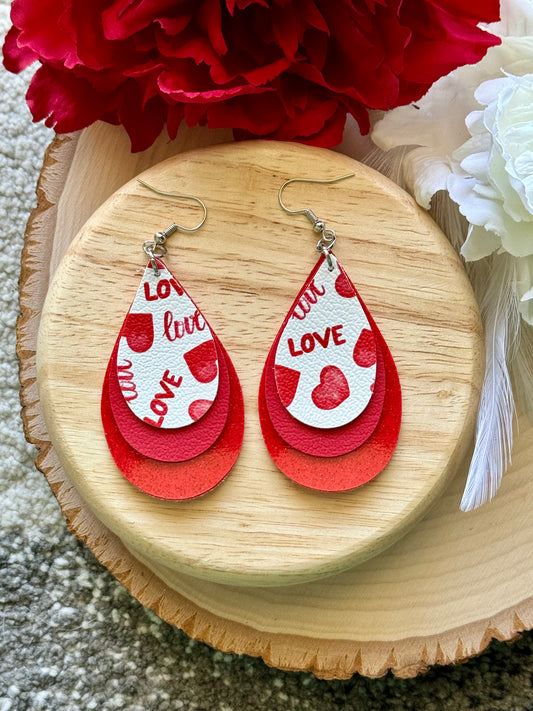 Love Heart Teardrop Earrings