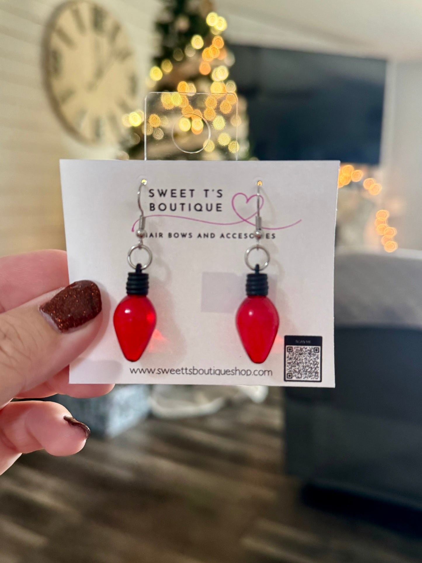 Red Bulb Earrings