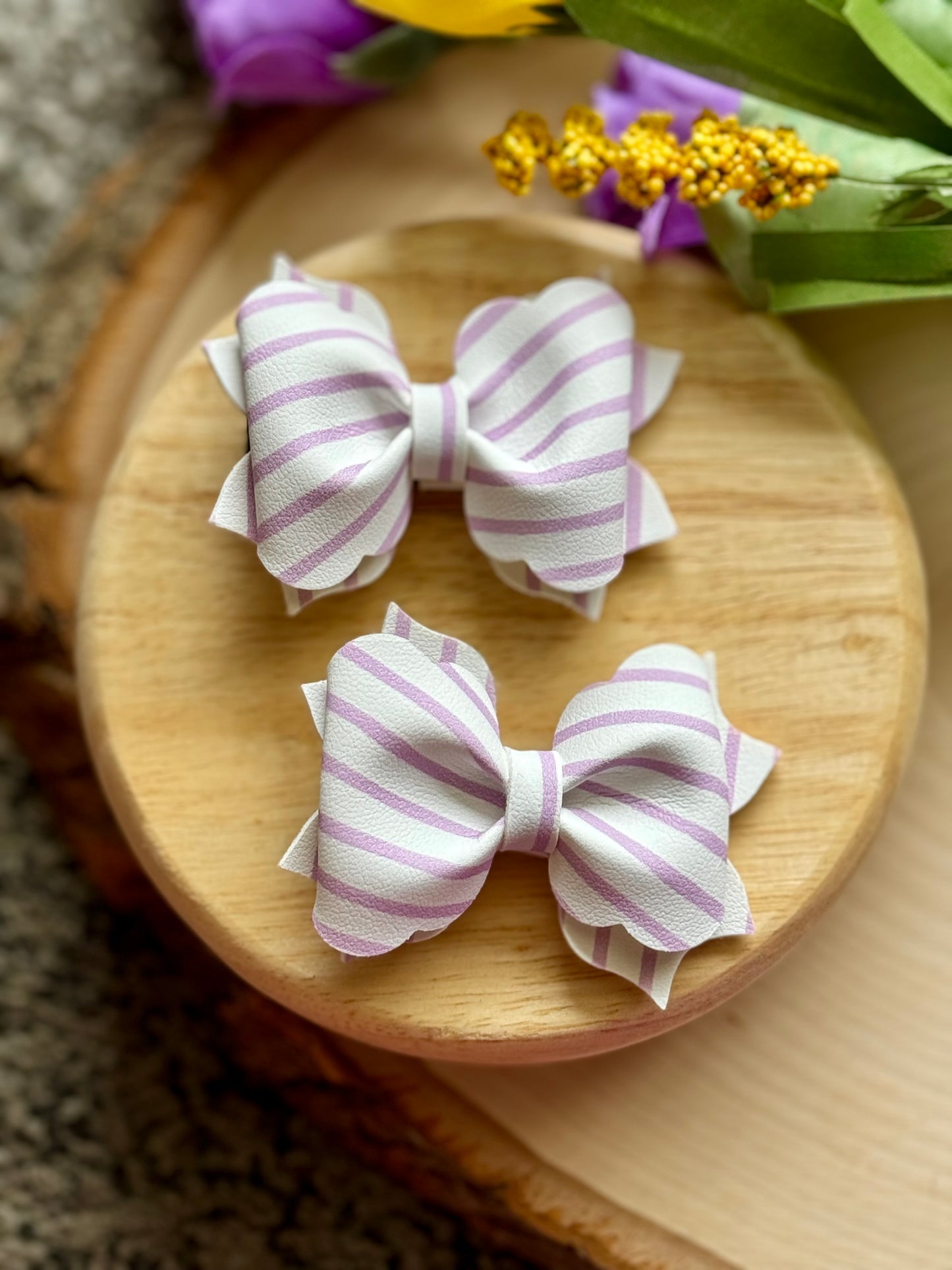 Small Poppy Lavender Stripe Piggies