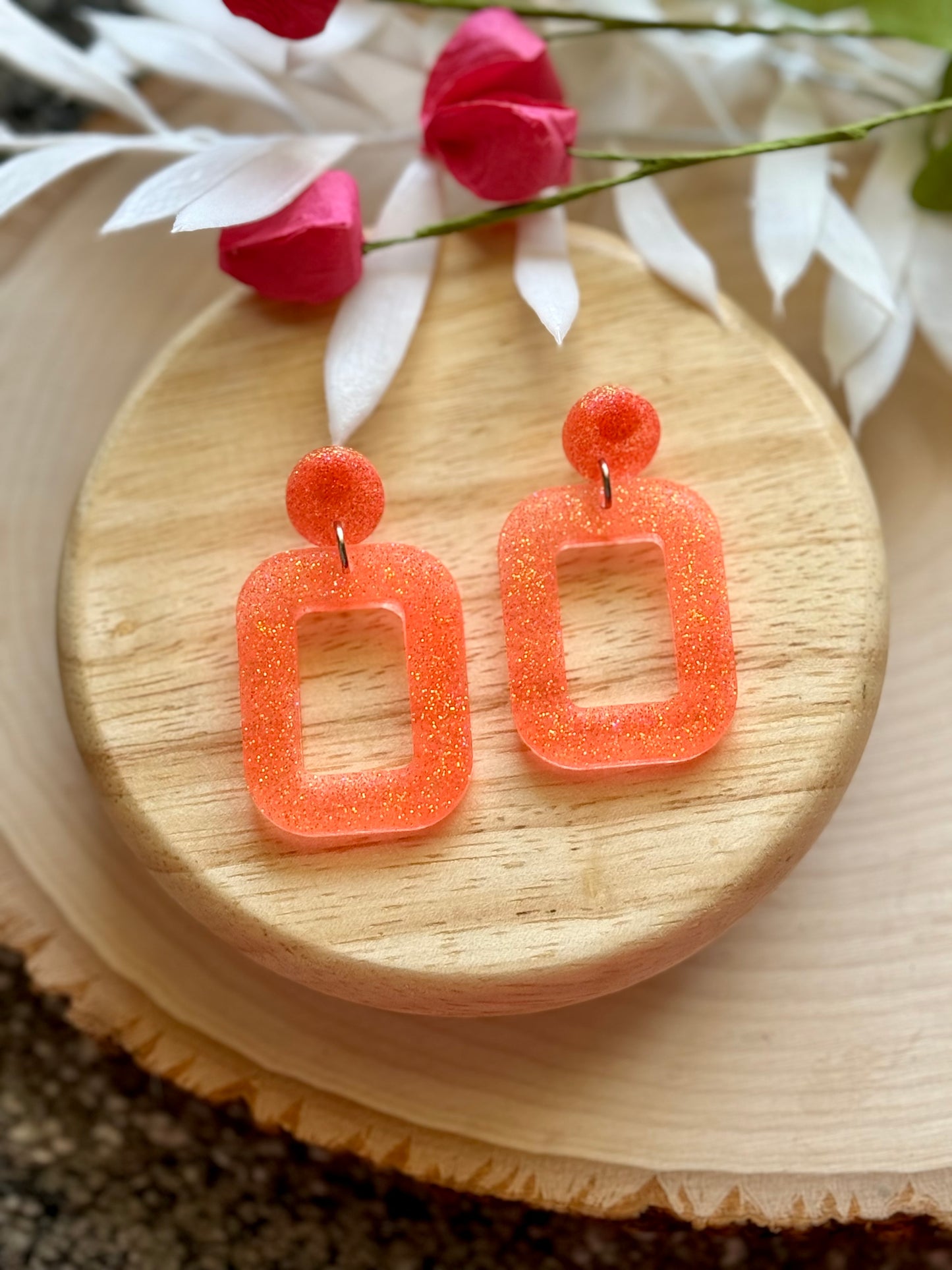 Tropic Resin Squared Earrings