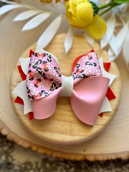 Pink Mouse Cruise Twisty Twirl Bow