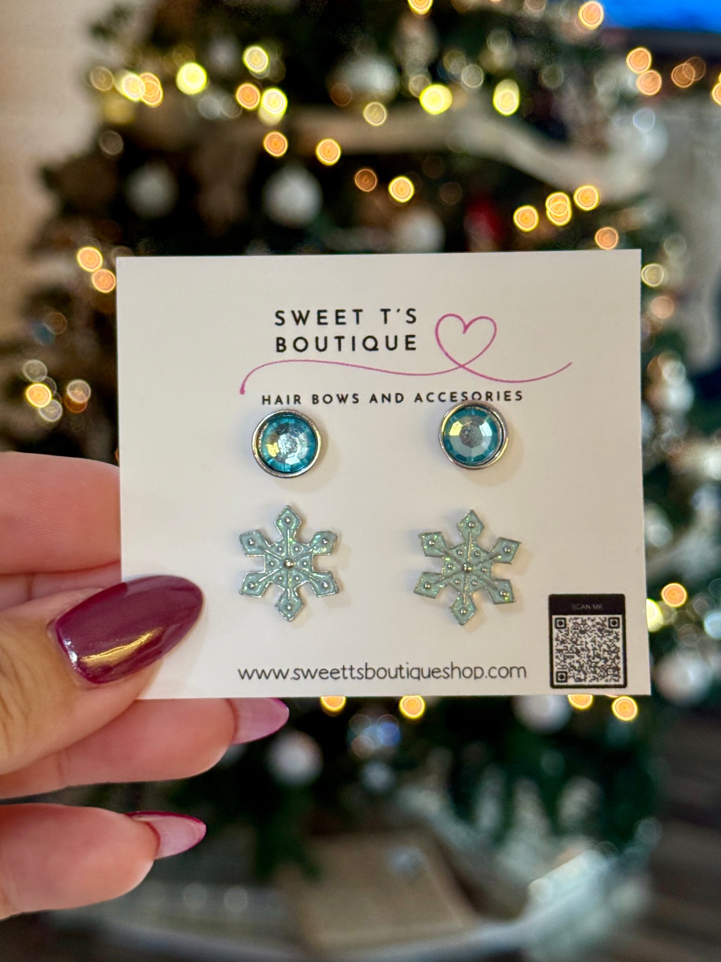 Snowflake Stud Earring Set