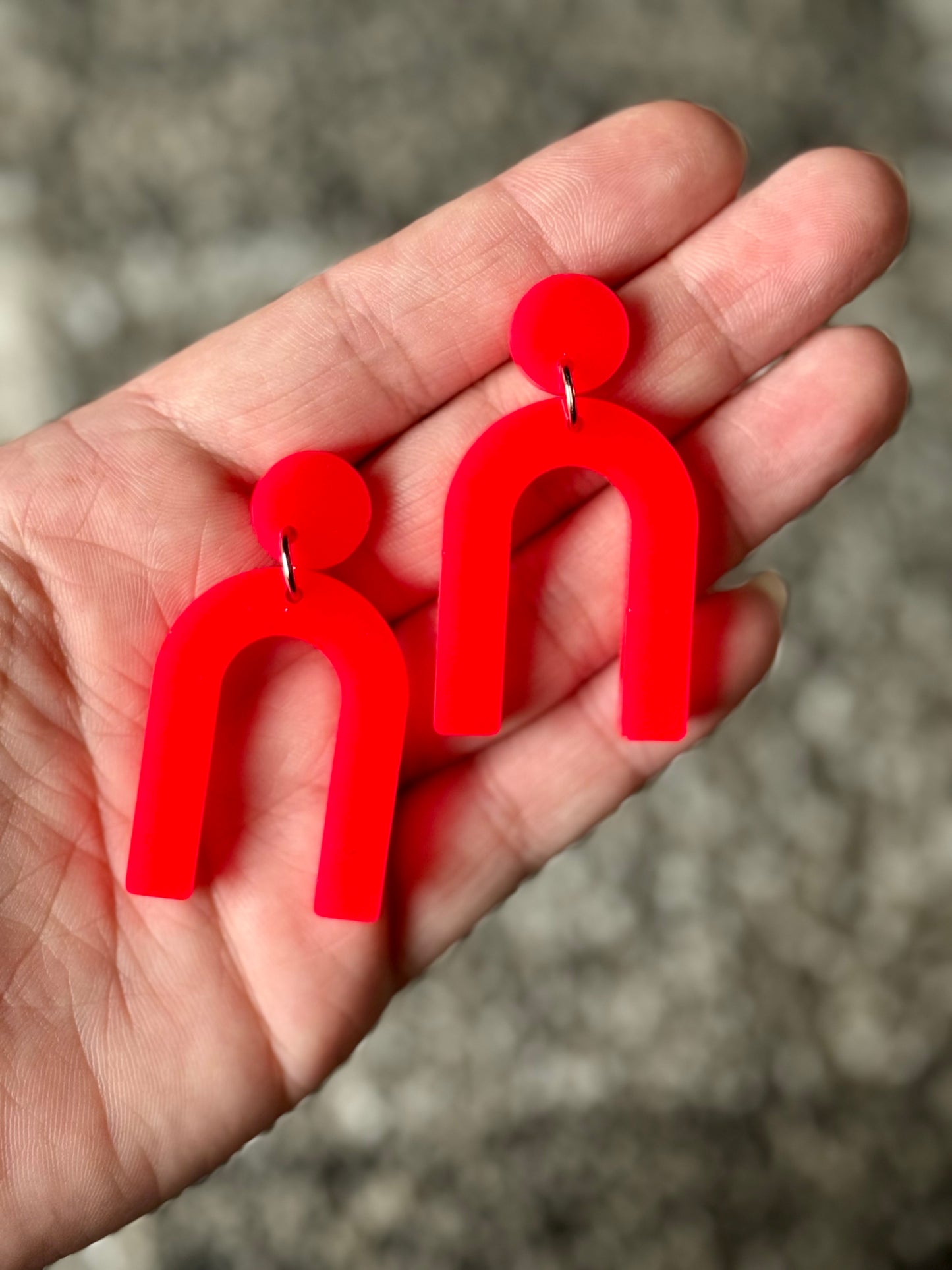 Neon Resin Rainbow Earrings