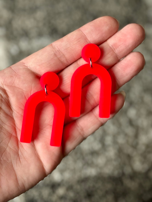 Neon Resin Rainbow Earrings