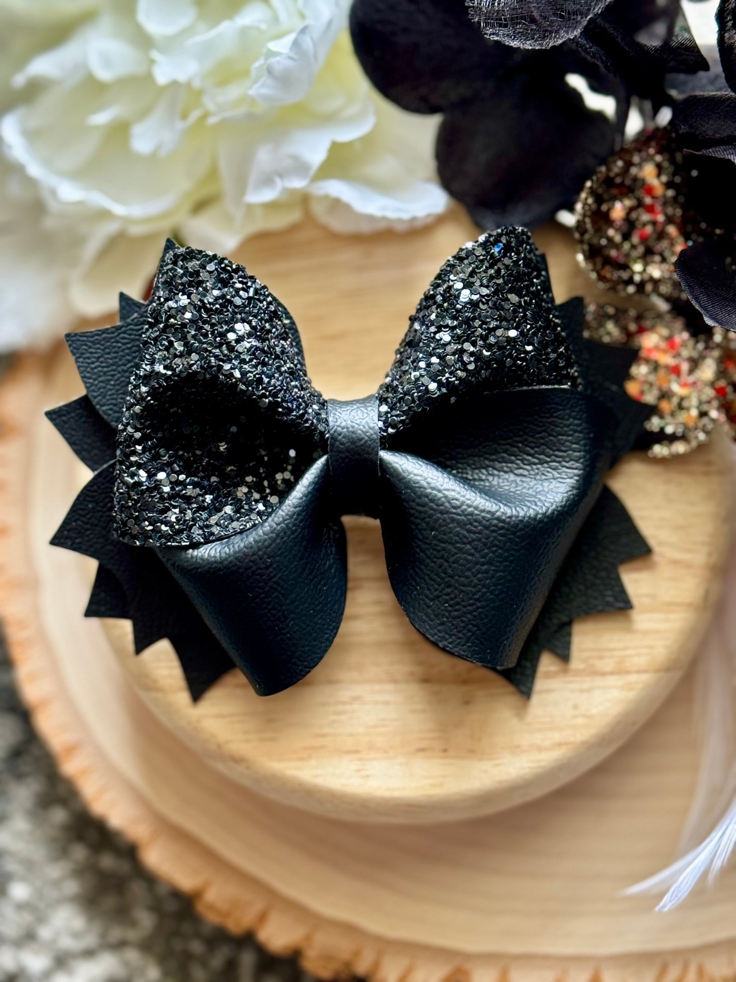 Black Twisty Twirl Bow