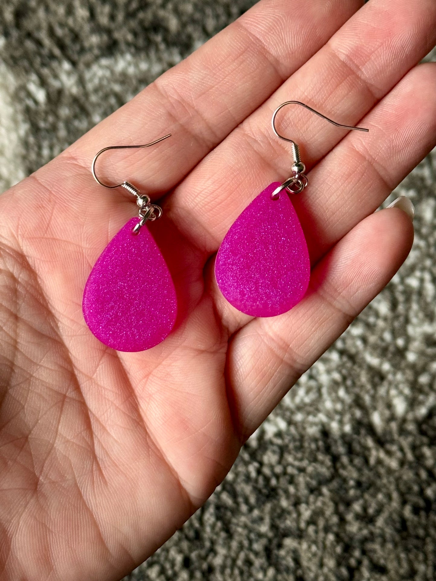 Purple Shimmer Mini Teardrop Earrings