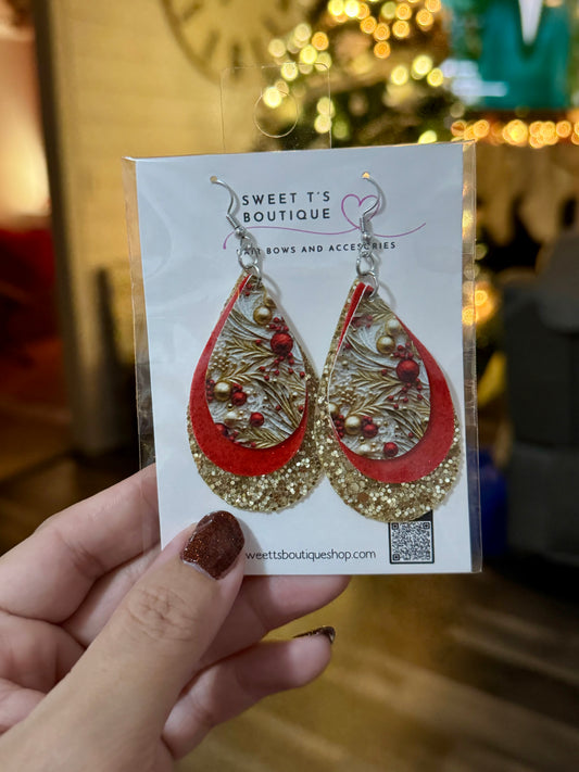 Christmas Bulb Teardrop Earrings