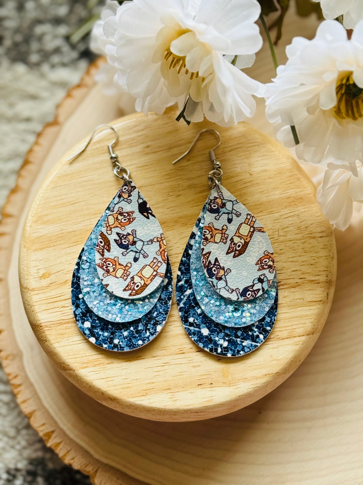 Blue Dog Teardrop Earrings