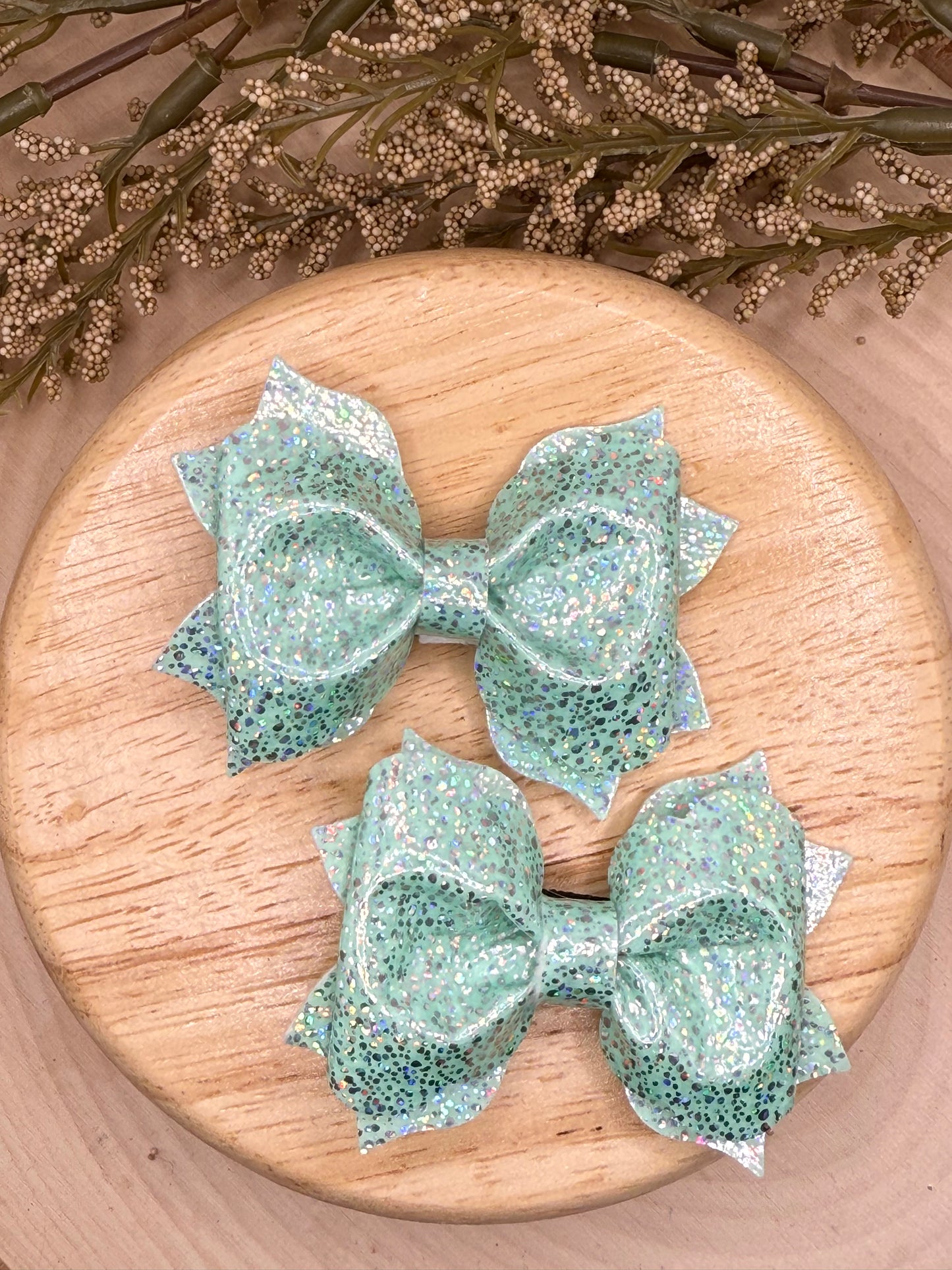 Small Poppy Mint Shimmer Piggies