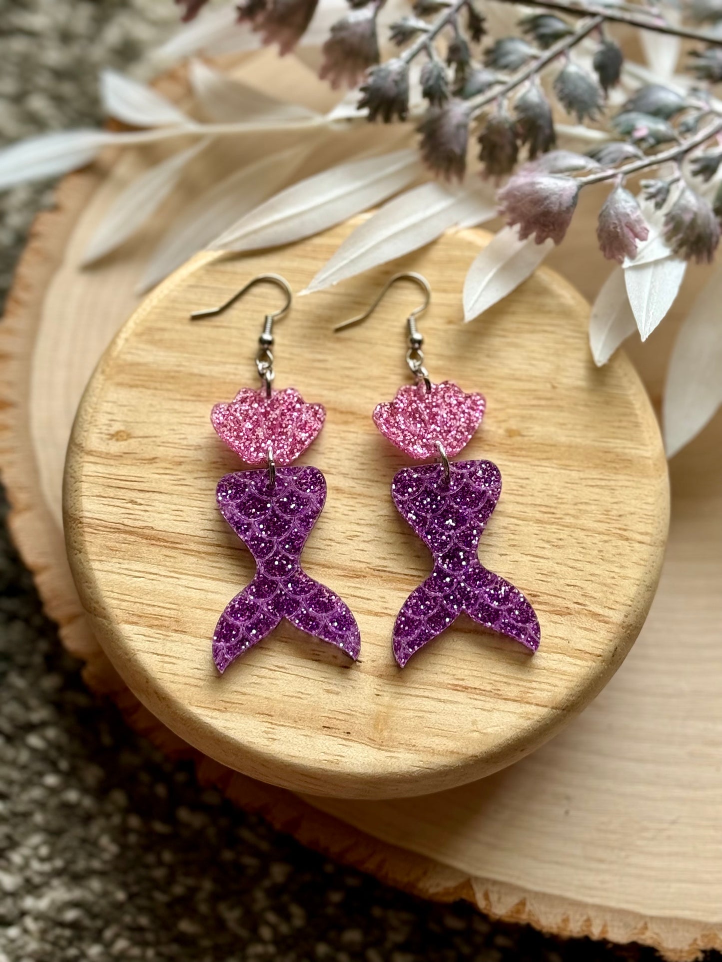 Mermaid Acrylic Resin Earrings