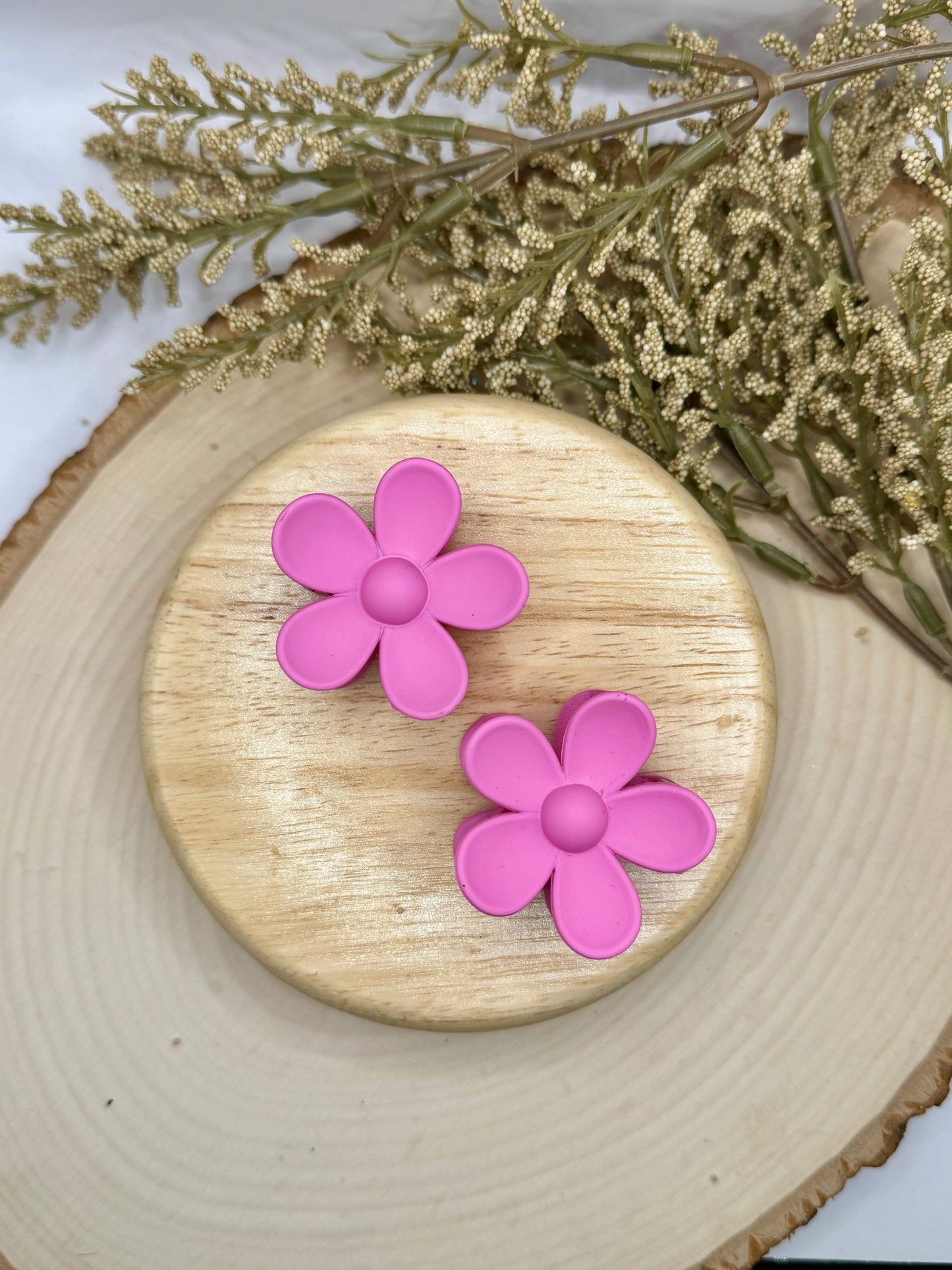 Mini Pink Flower Claw Clip