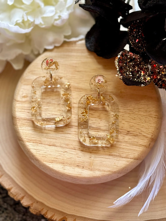 Gold Flake Resin Earrings