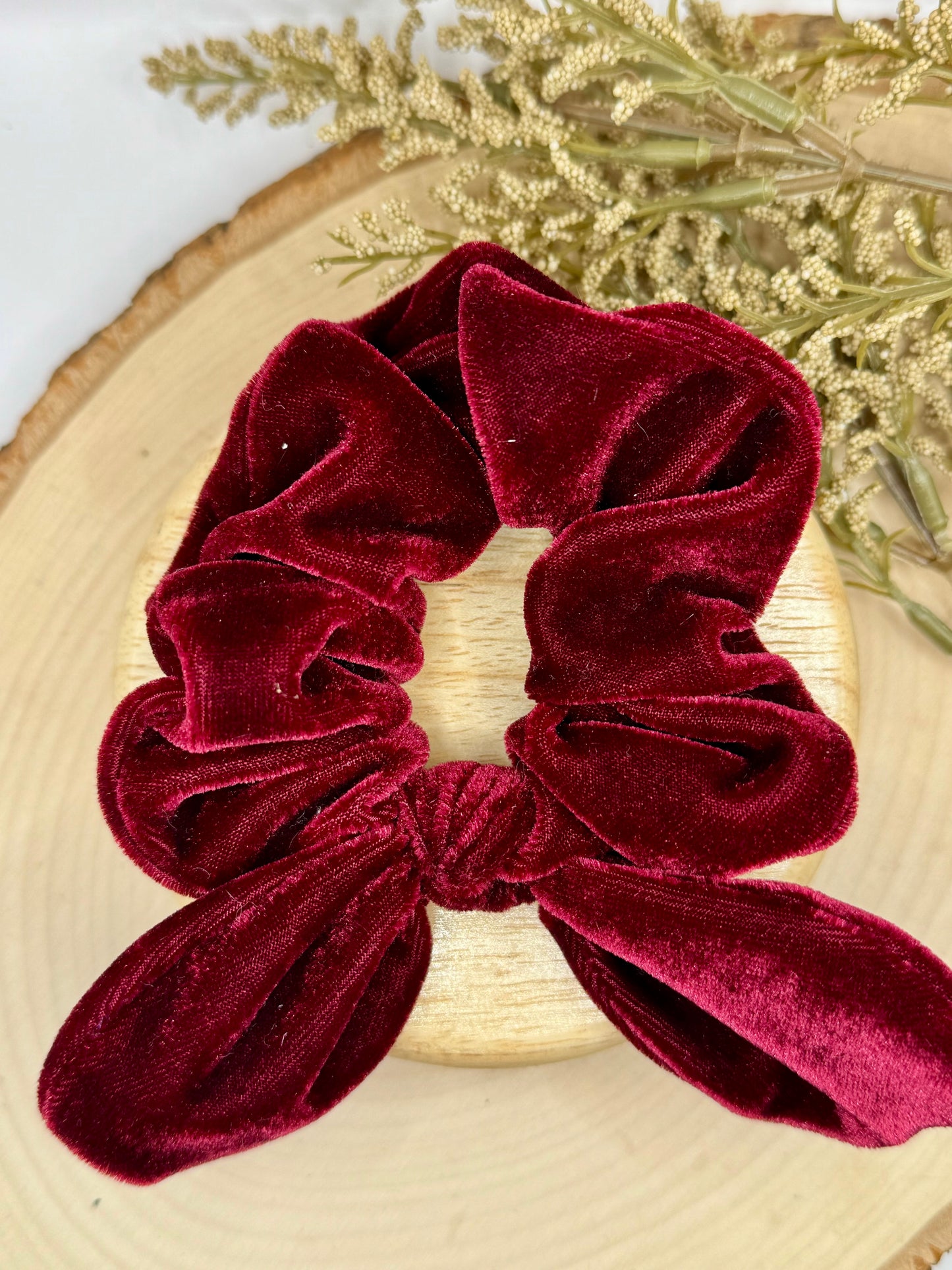 Burgundy Velvet Scrunchie