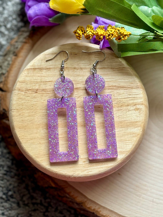 Lavender Resin Earrings