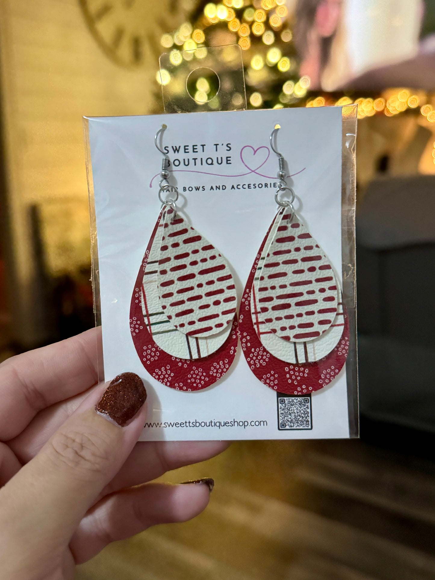 Christmas Muted Teardrop Earrings