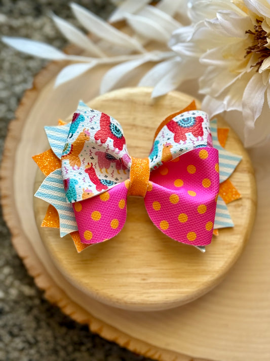 Bright llama Twisty Twirl Bow