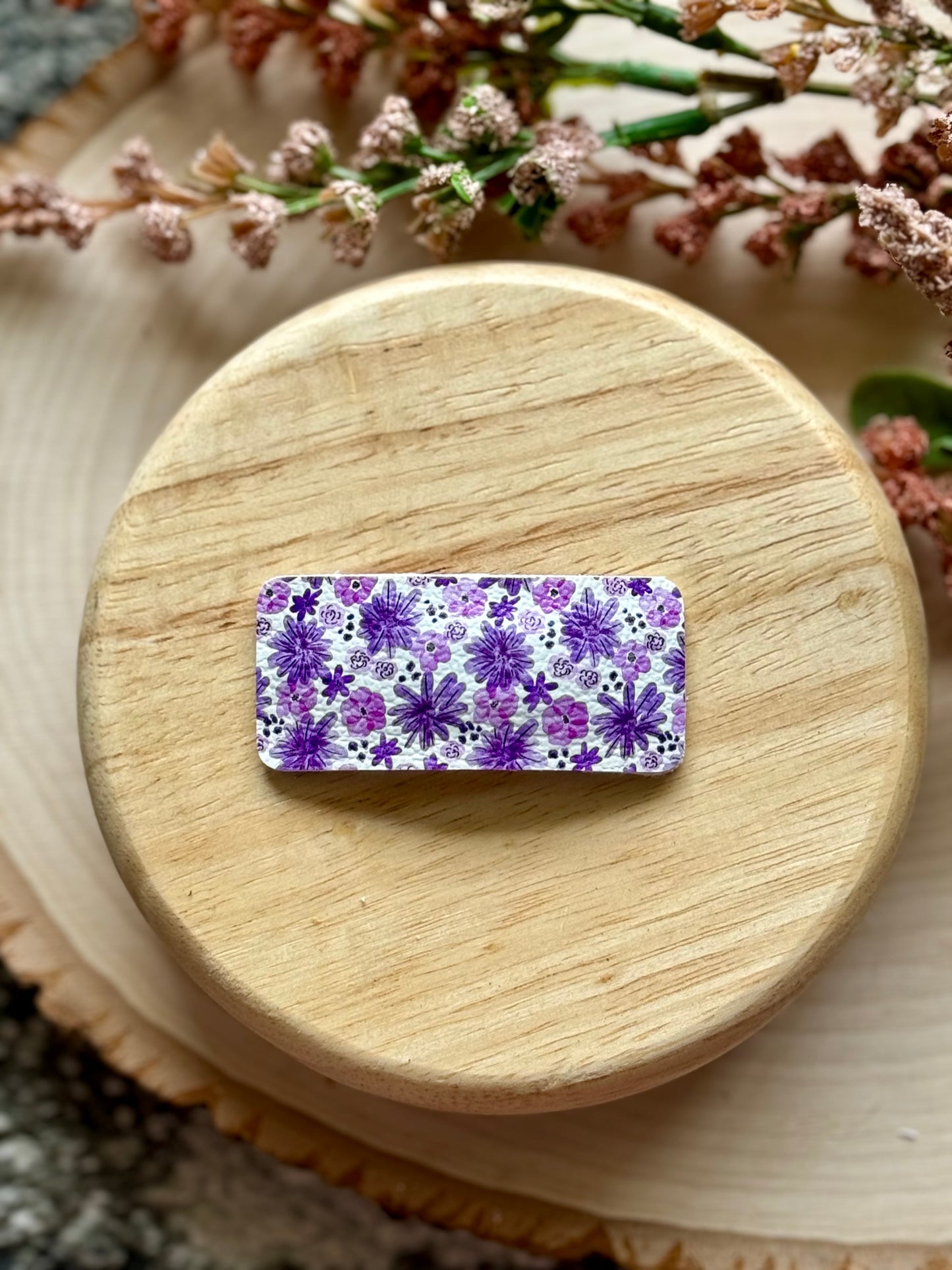 Single Purple Floral Clip