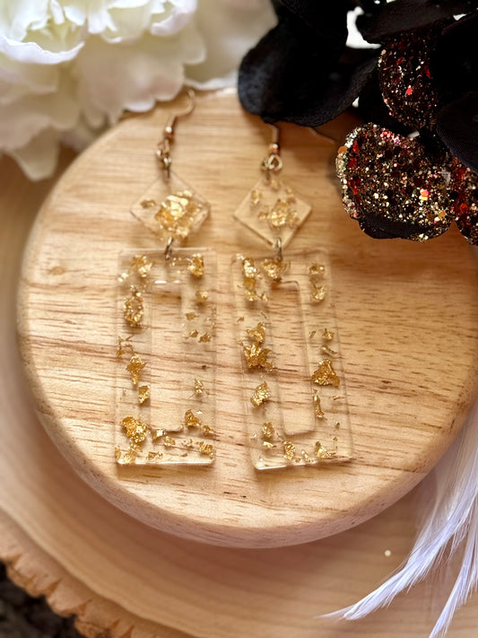 Gold Flake Resin Earrings