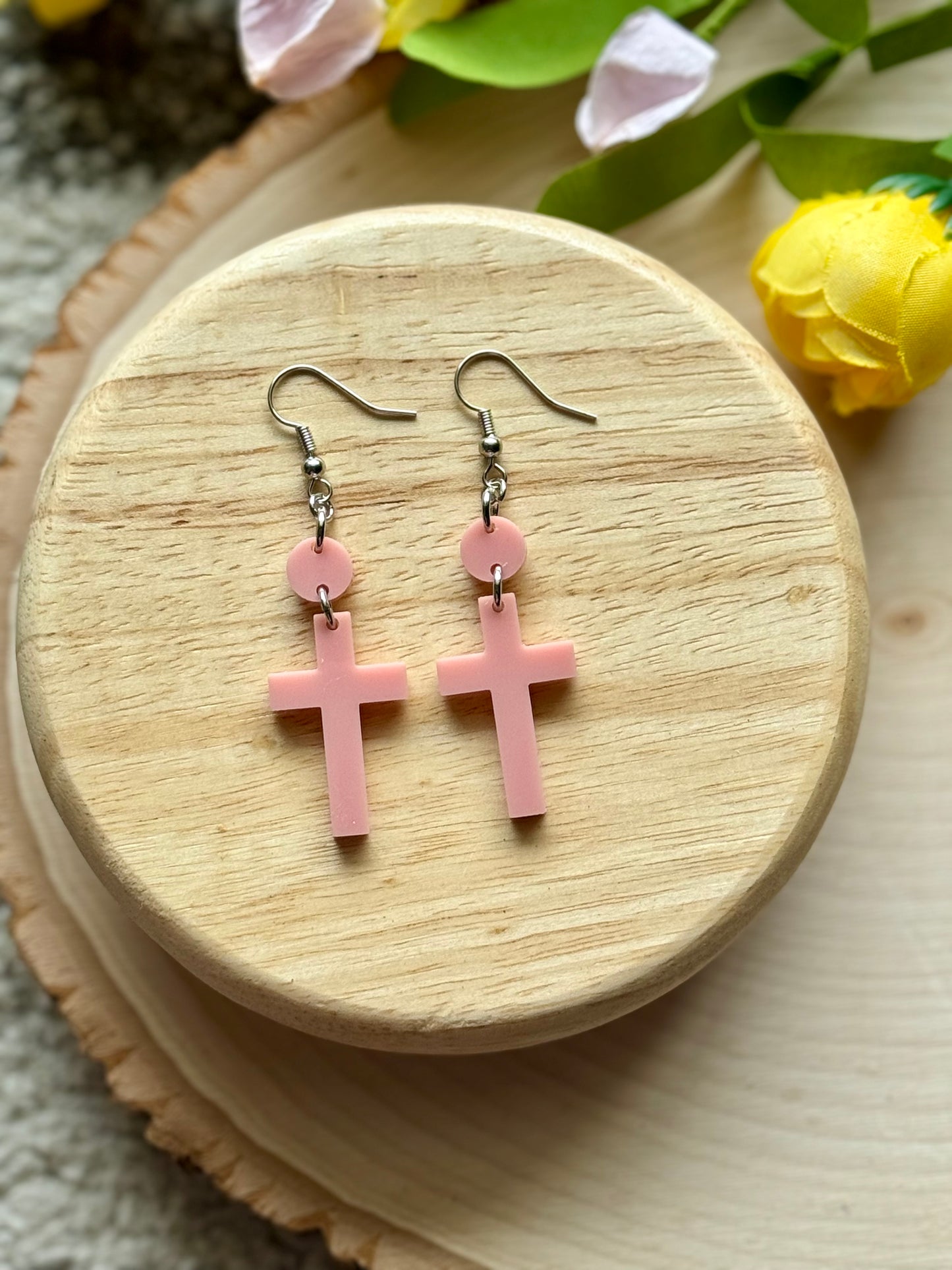 Cross Acrylic Earrings