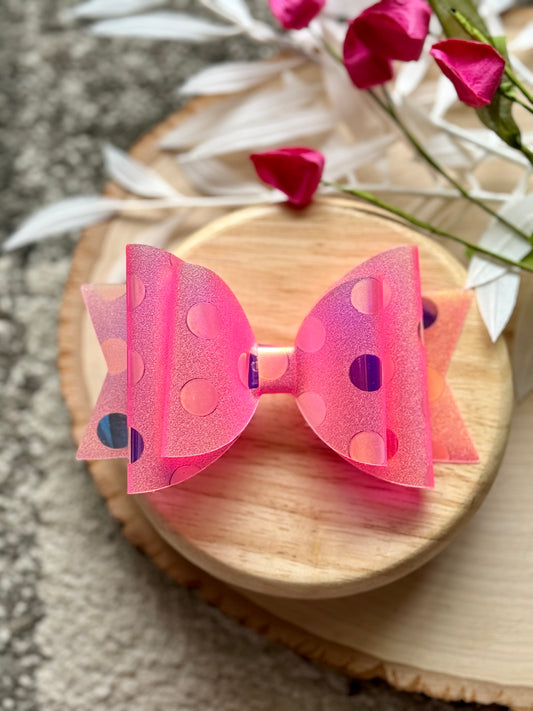 Holo Pink Dot Swim Bow