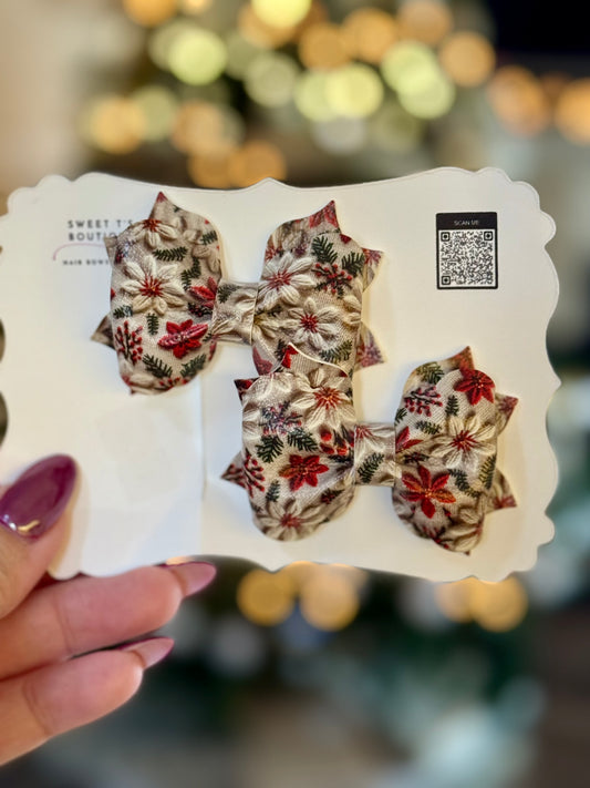 Small Poppy Floral Christmas Piggies