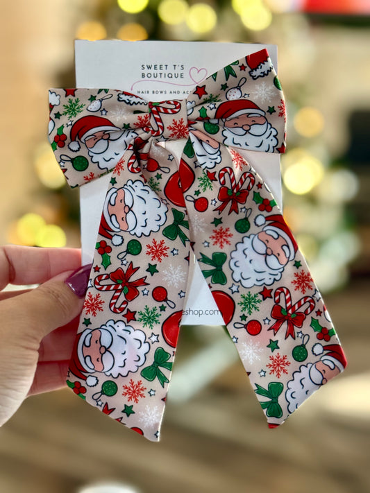Long Tail Santa Bow