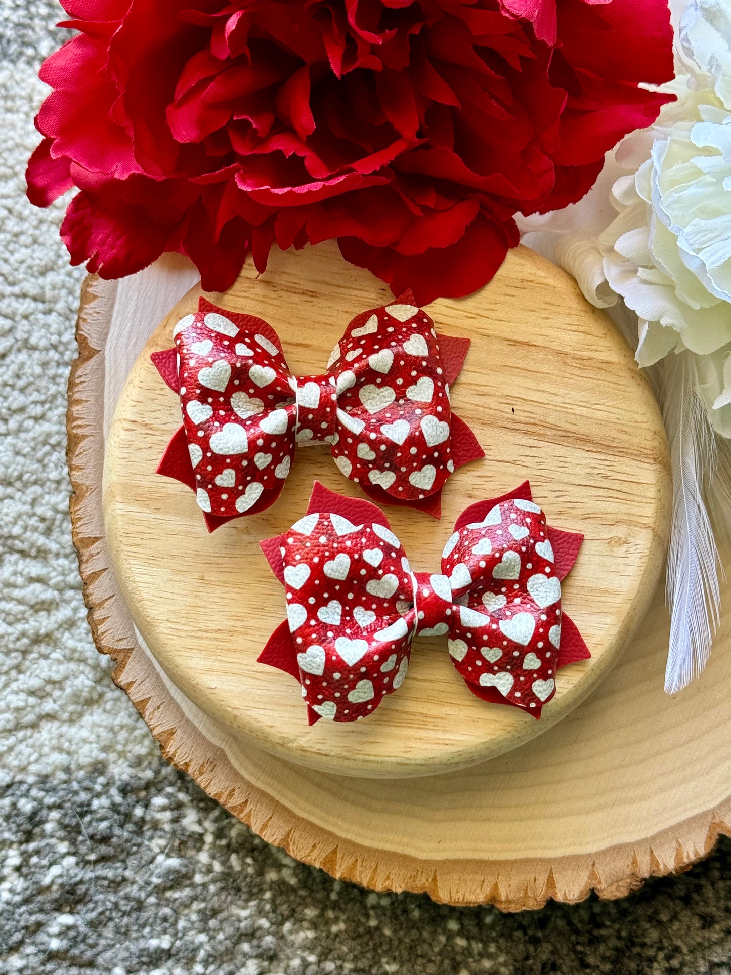 Small Poppy Red Heart Piggies