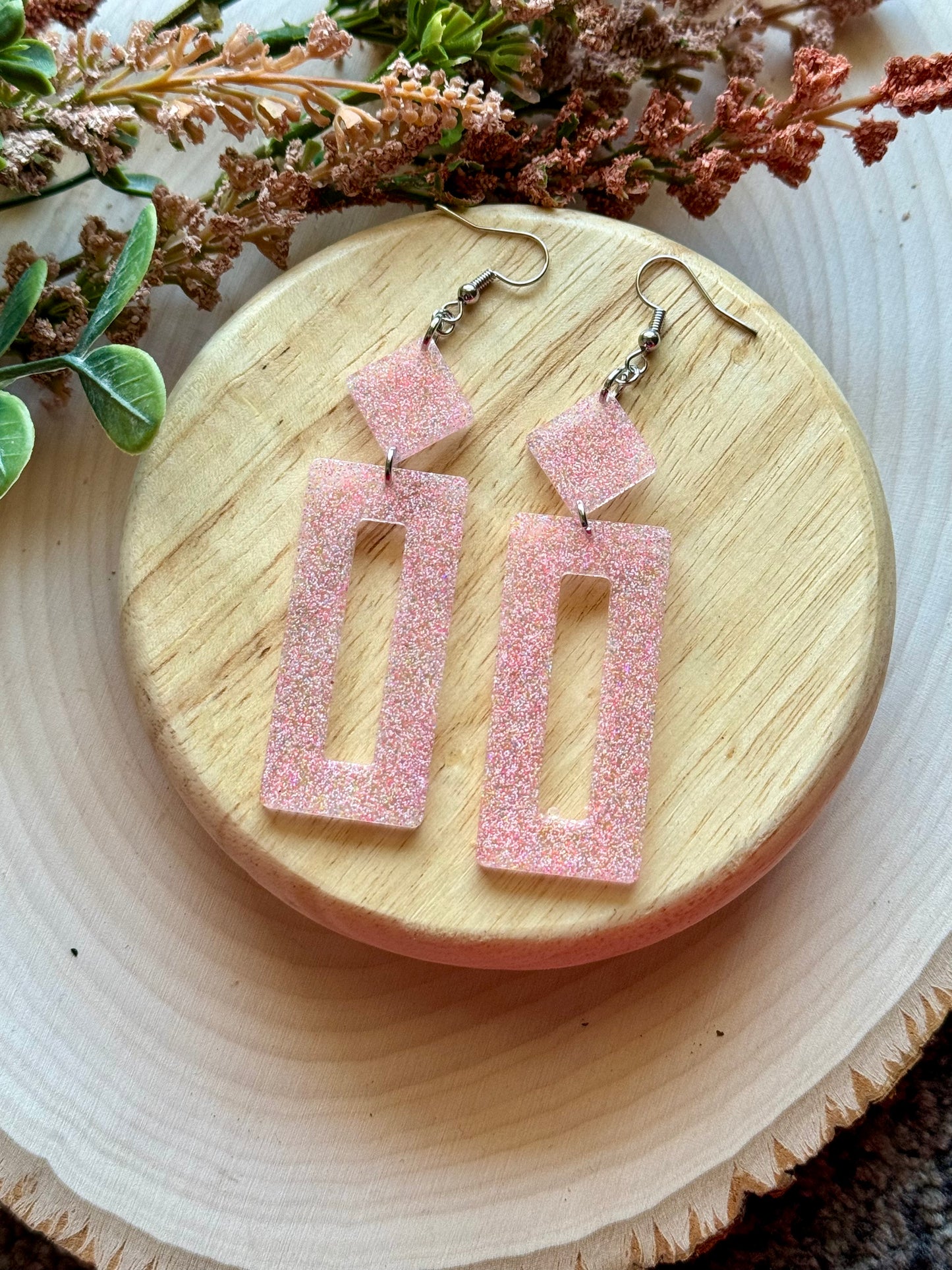 Paper Crown Resin Earrings