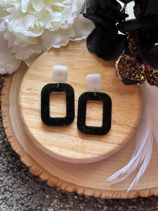 Black Resin Earrings