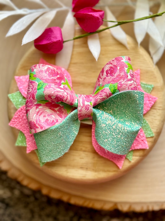 Rose Tropic Twisty Twirl Bow