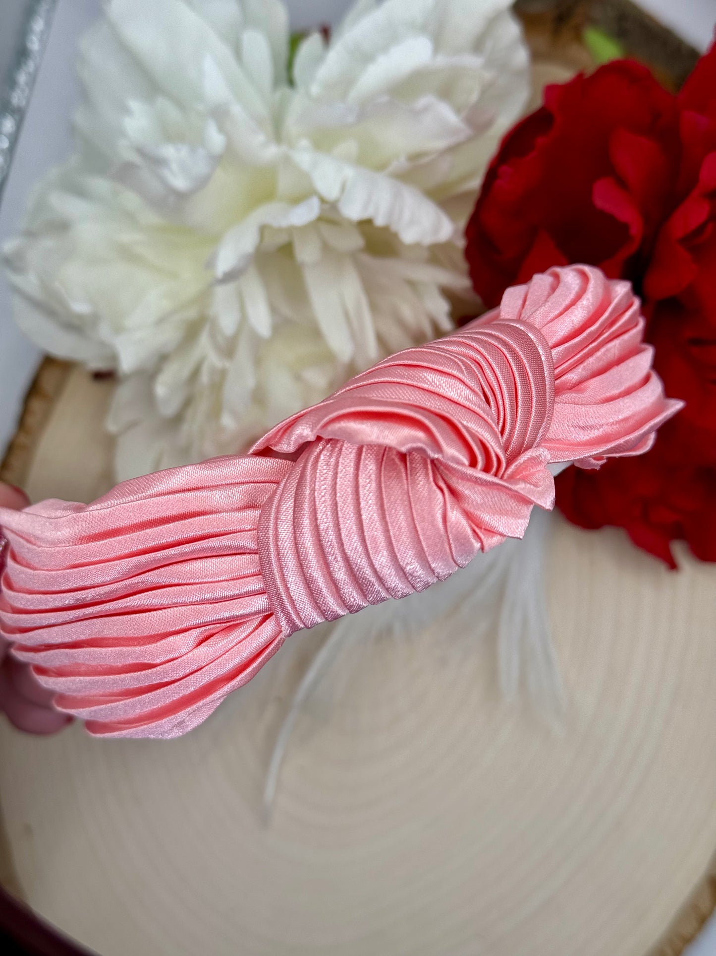 Pink Silk Knotted Headband