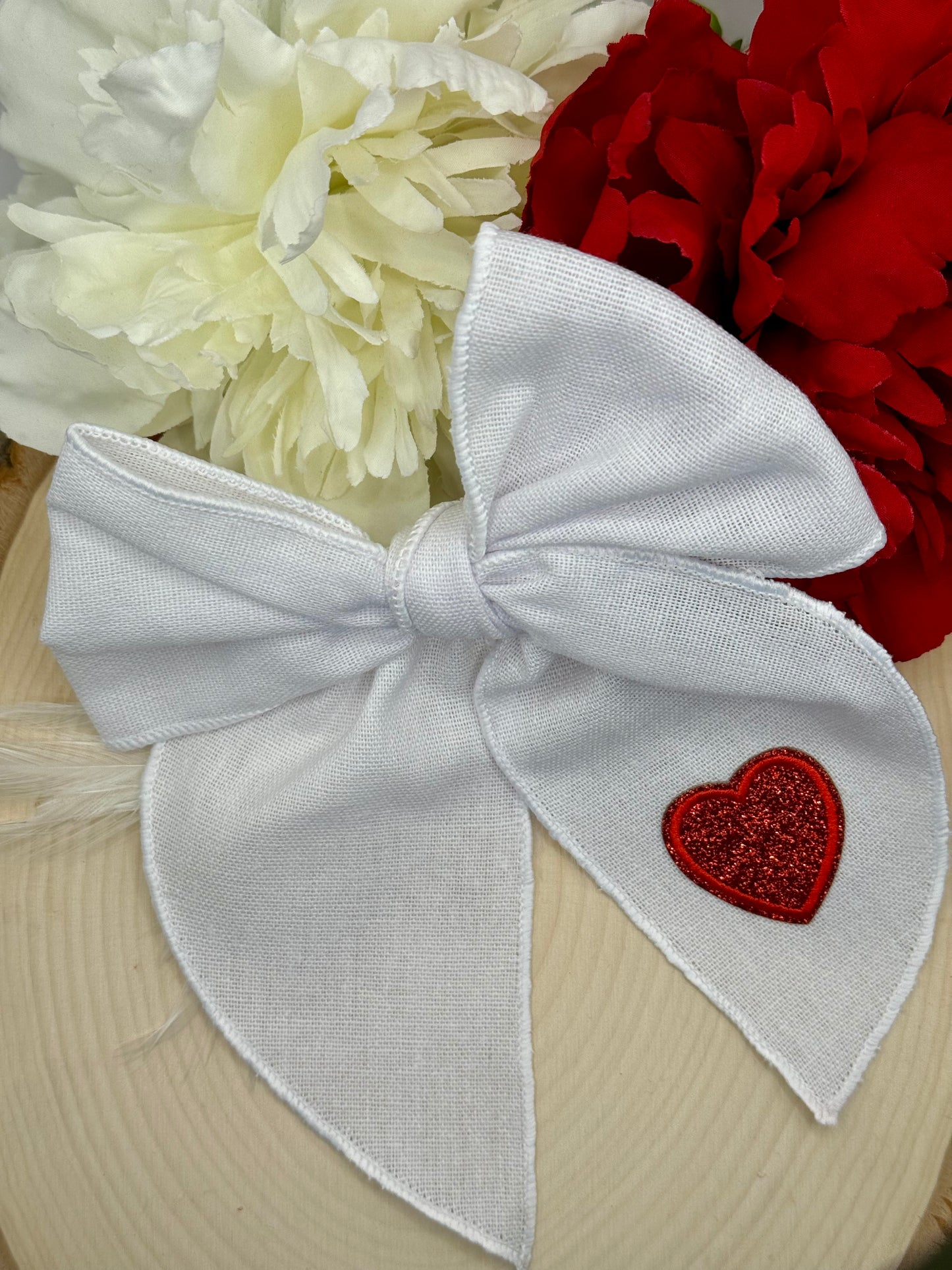 Large Fabric Heart Bow