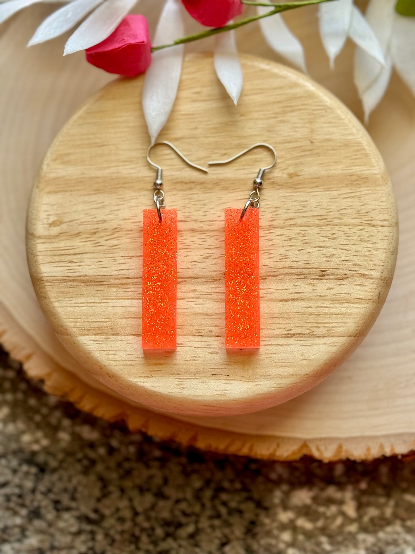 Tropic Bar Dangle Resin Earrings