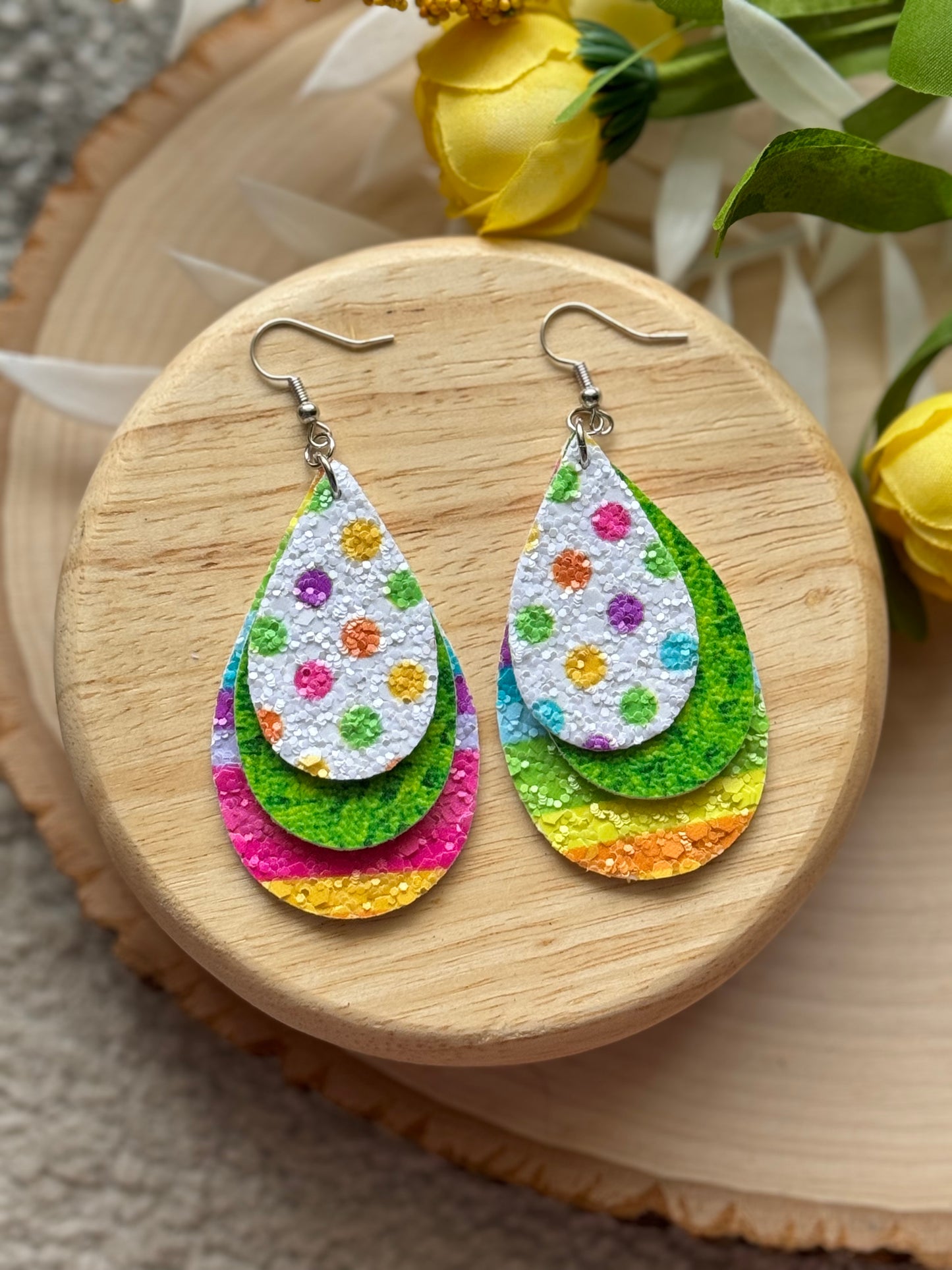 Spring Dot Teardrop Earrings