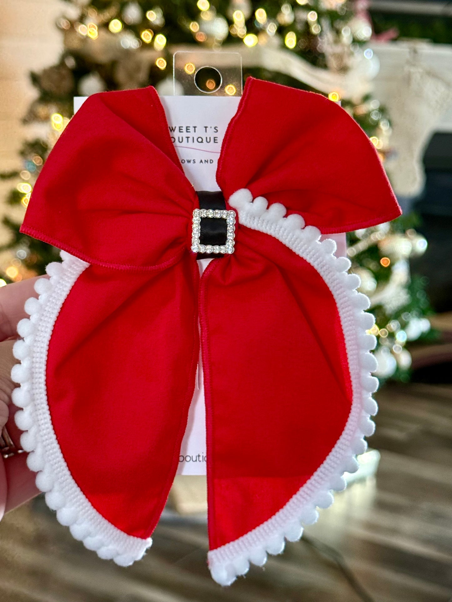 Large Fabric Santa Bow