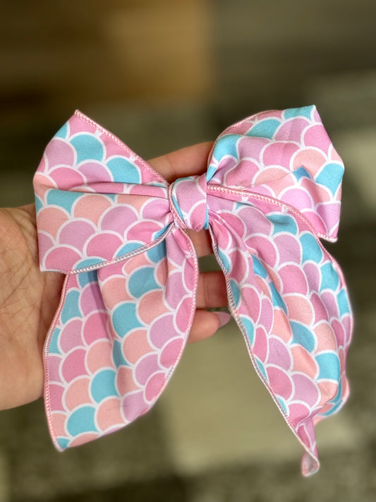 Large Fabric Mermaid Scale Bow