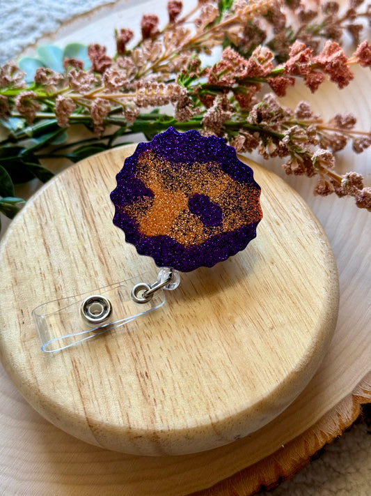 Clemson Swirl Resin Badge Reel