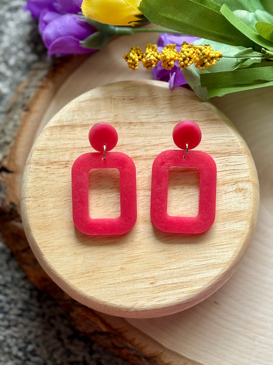 Magenta Resin Earrings