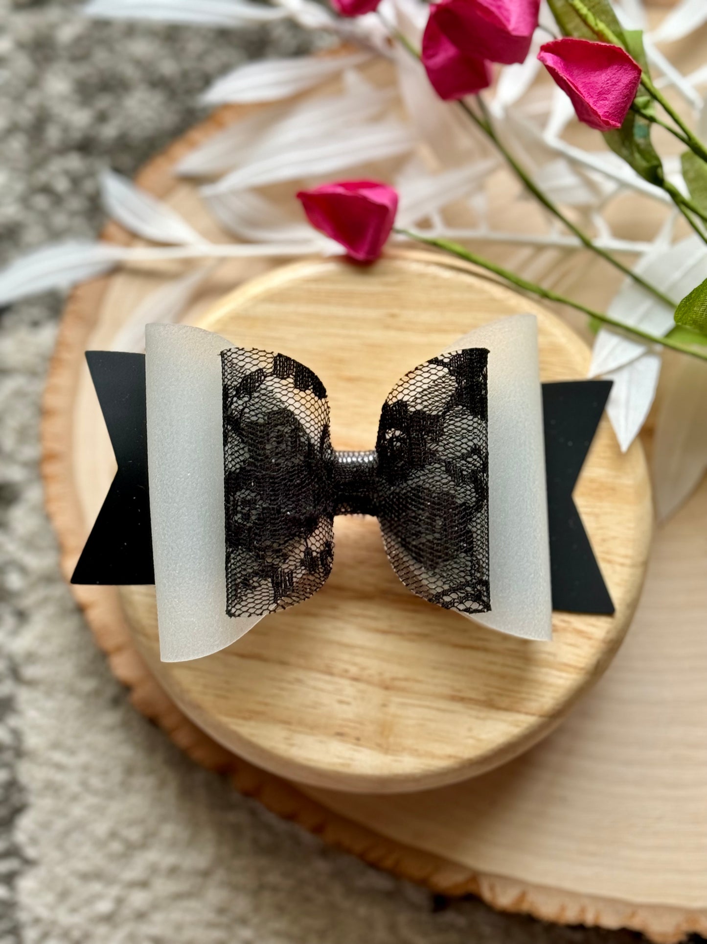 Black Lace Swim Bow