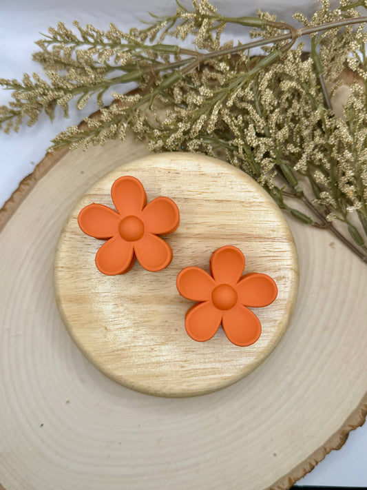 Mini Flower Orange Claw Clip