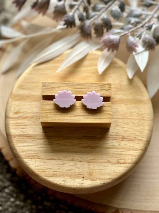 Pink Shell Acrylic Stud Earrings