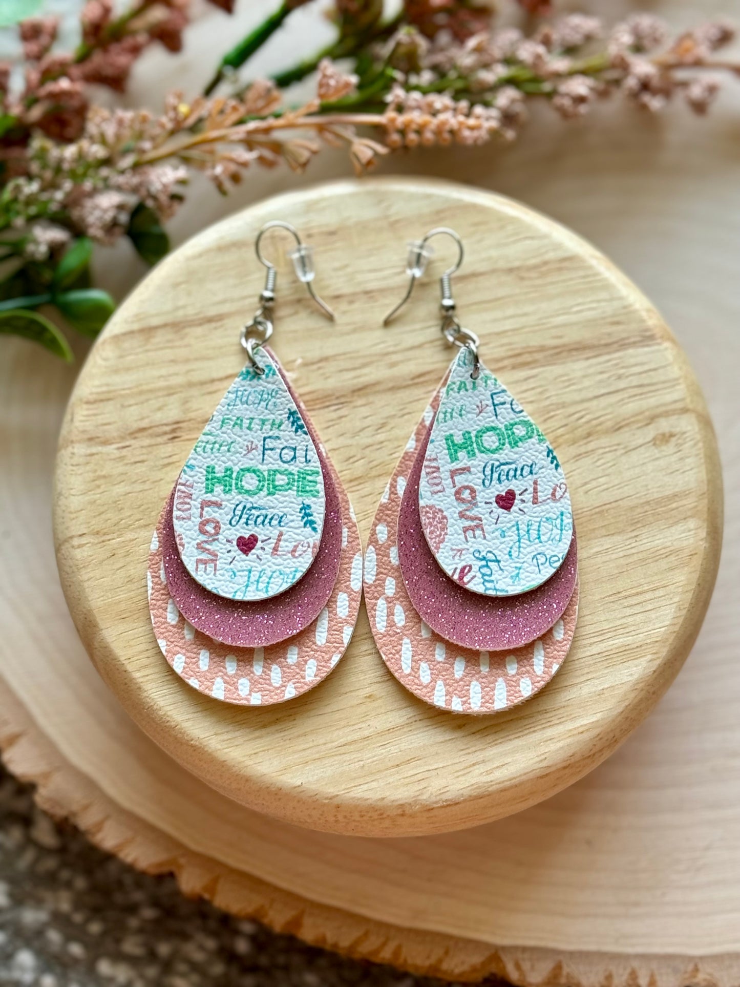 Hope Faith Teardrop Earrings