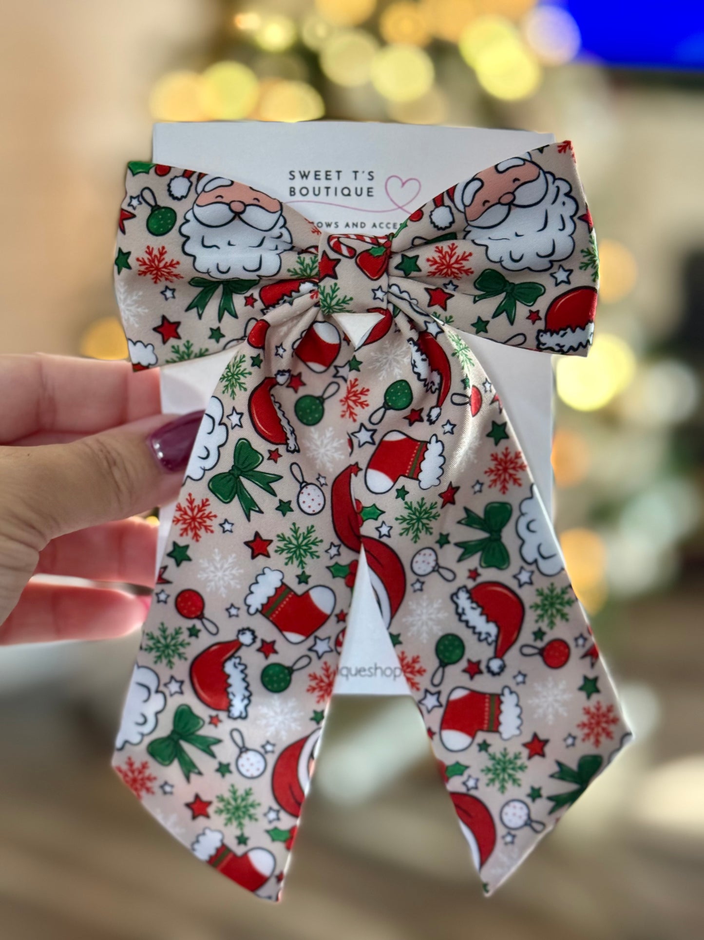 Long Tail Santa Mix Bow