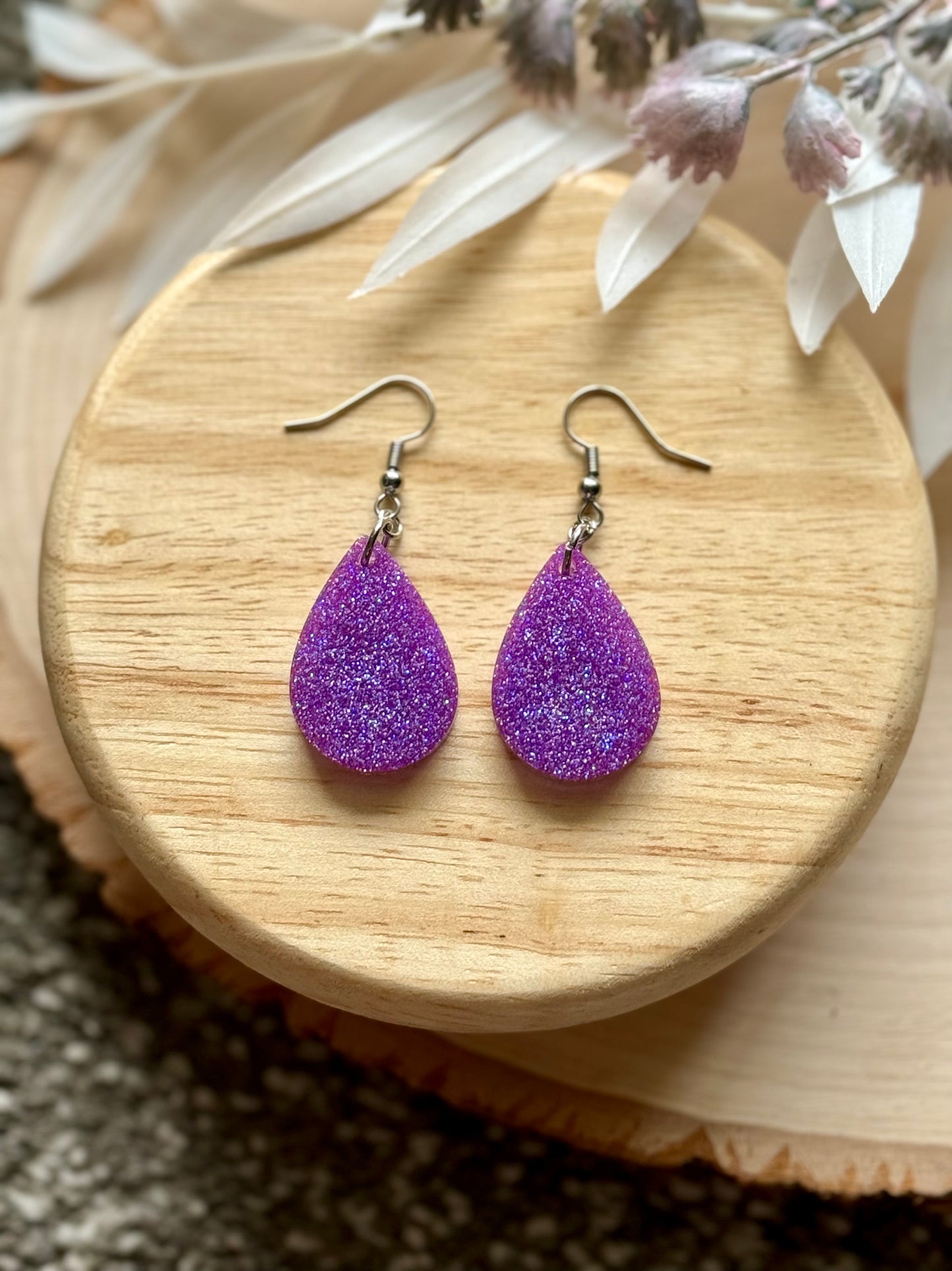 Mermaid Hair Mini Resin Teardrop Earrings