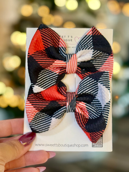 Christmas Plaid Flop Piggies