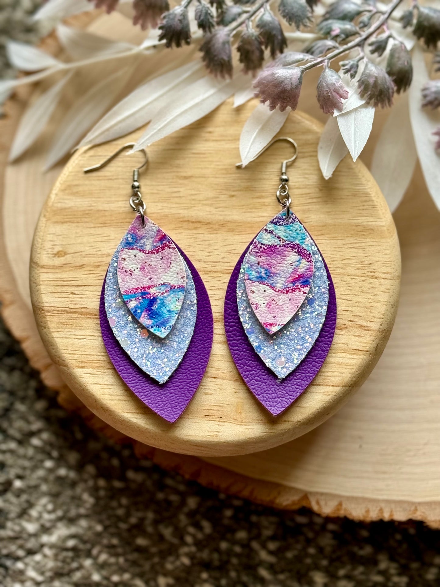 Mermaid Waves Leaf Earrings