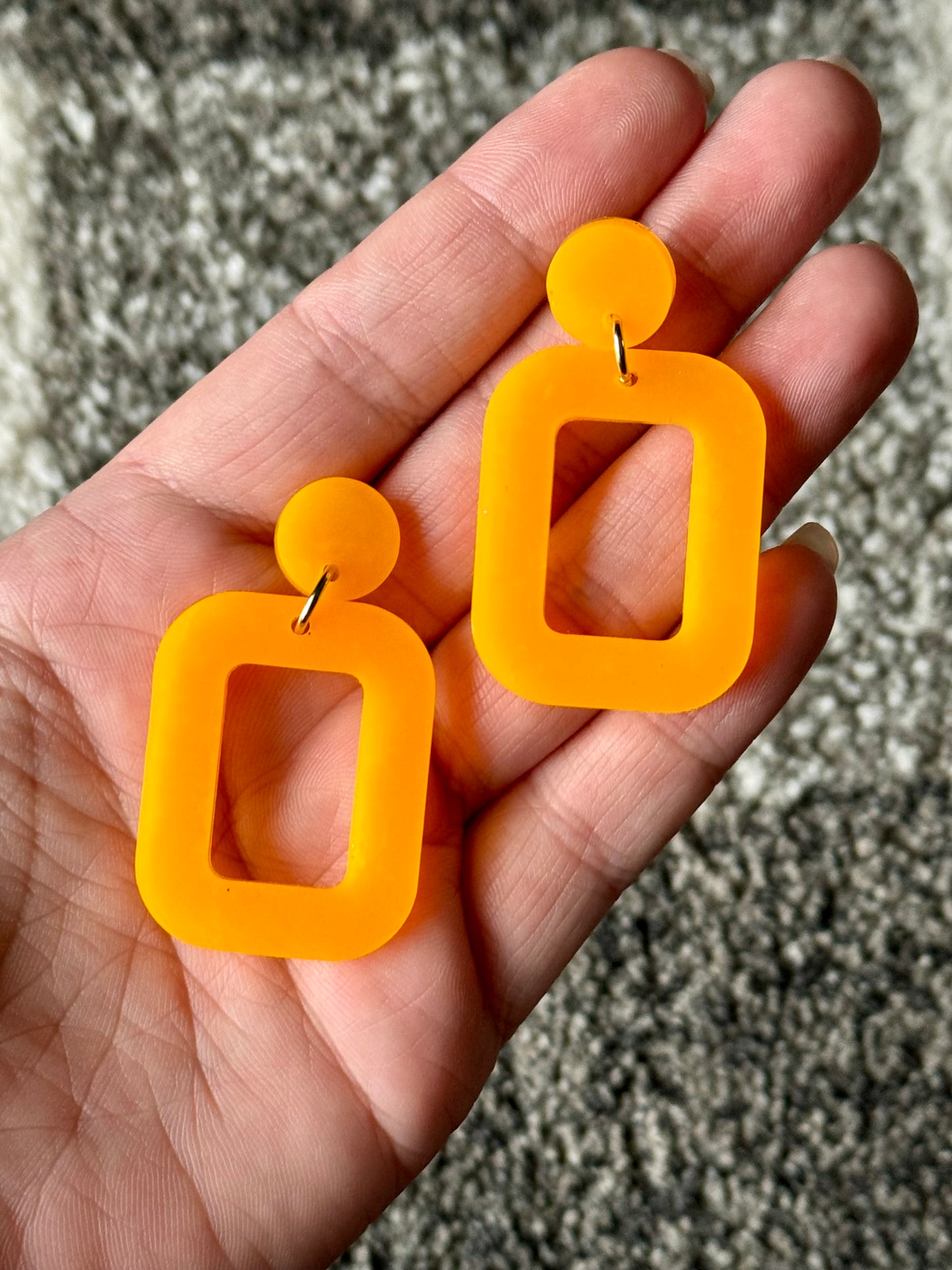 Orange Resin Earrings