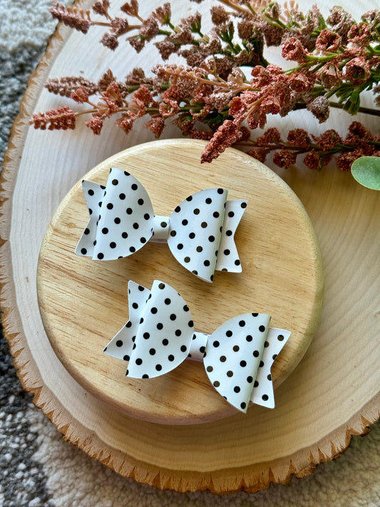 Small Leather White Dot Piggies