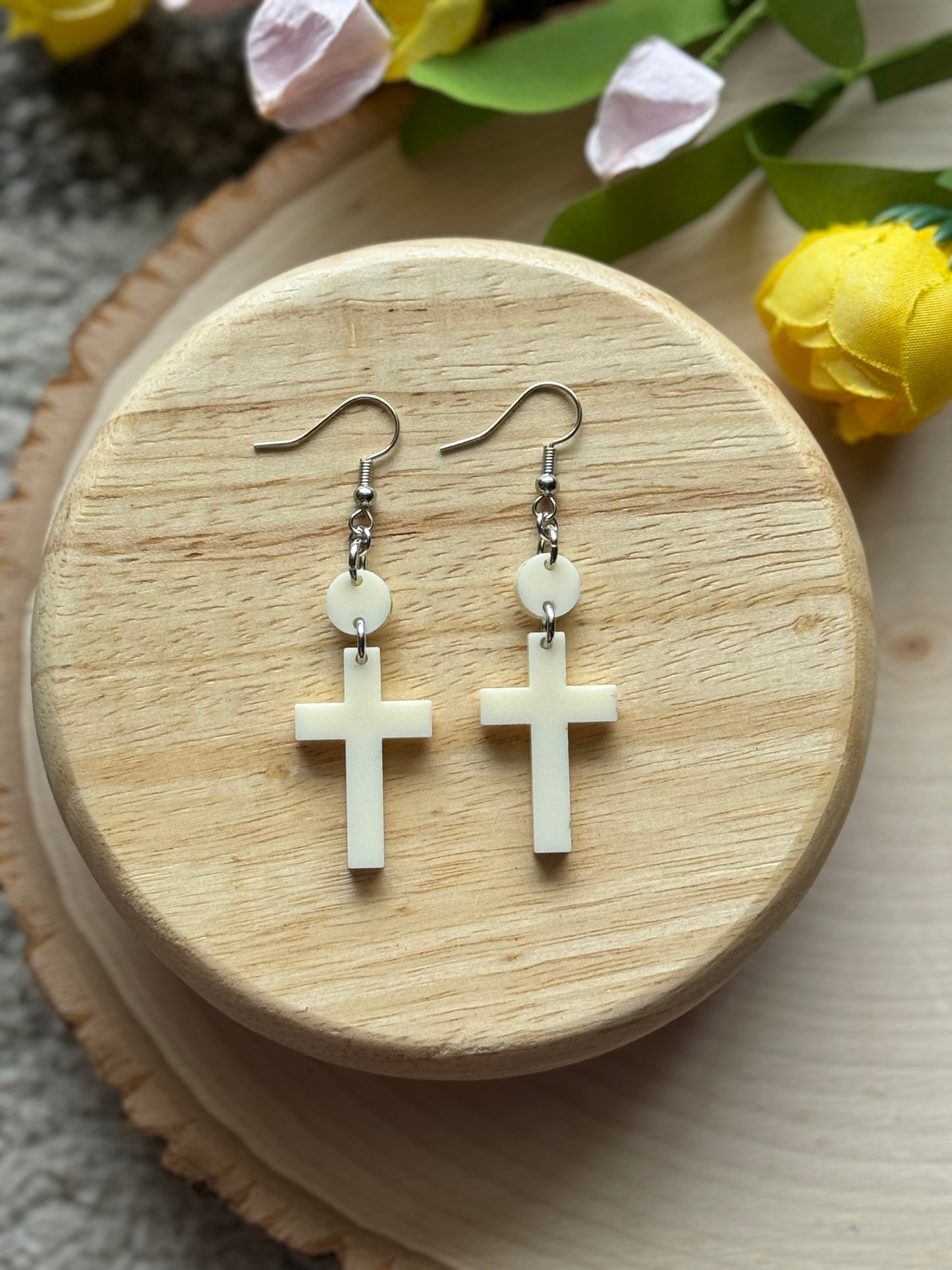 Cross Acrylic Earrings