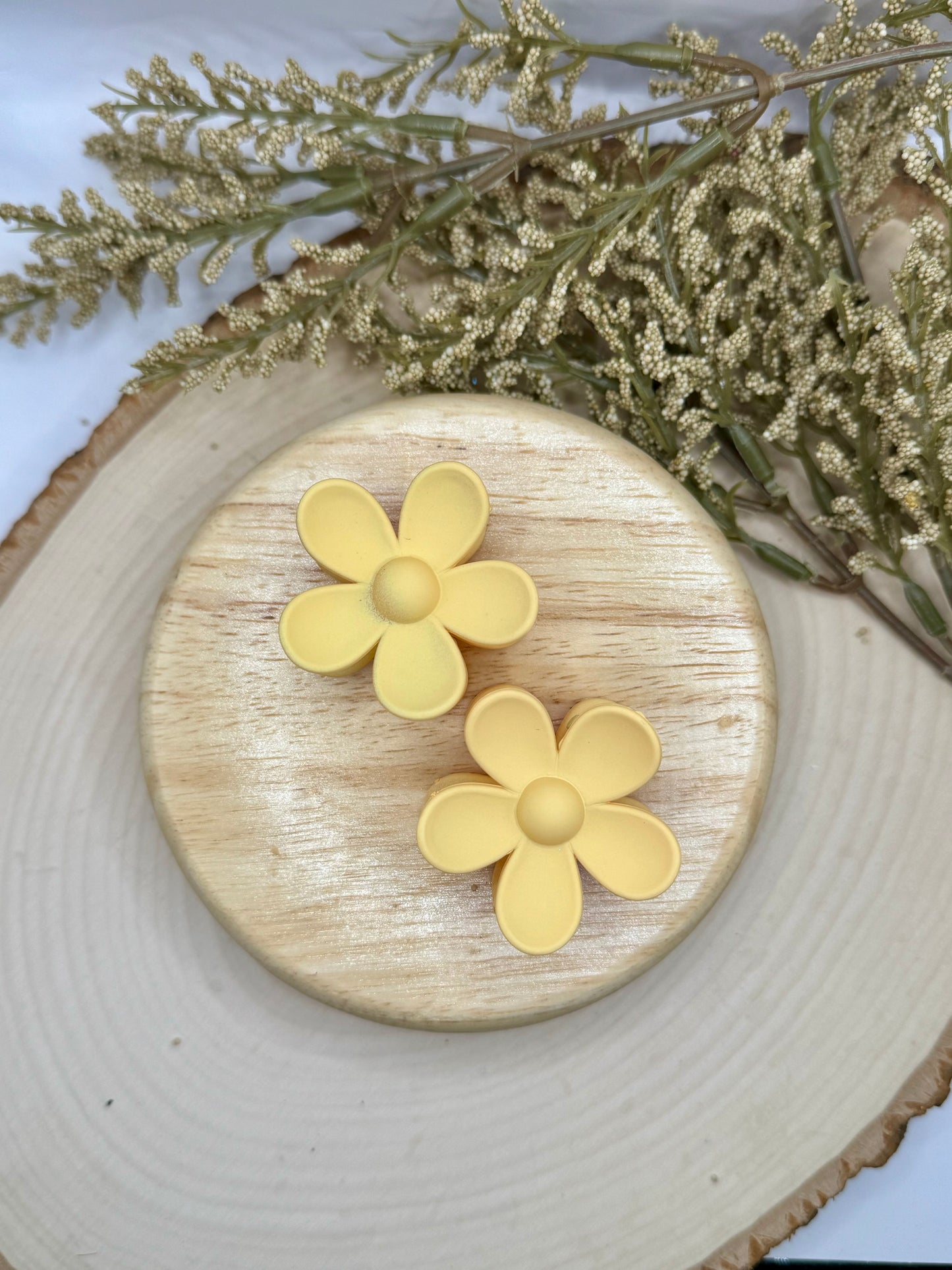 Mini Light Yellow Flower Claw Clip